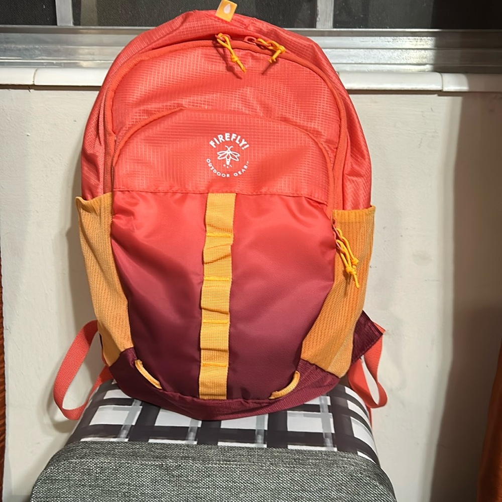 Firefly! Outdoor Gear Youth Outdoor Camping Backpack. Burgundy & Orange